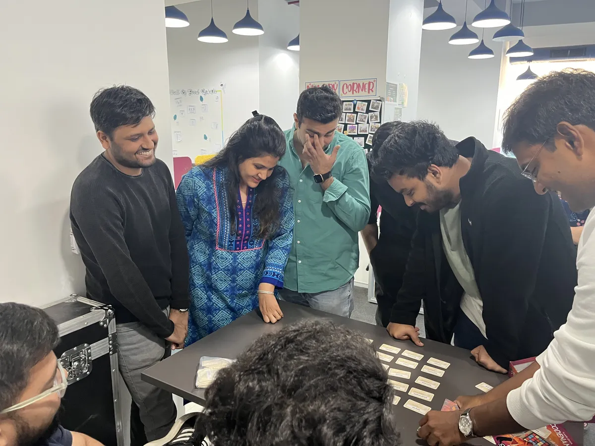 Team collaborating together